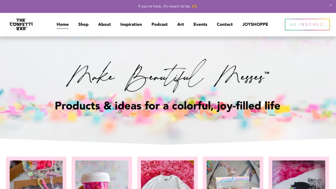 The Confetti Bar — after, on Squarespace
