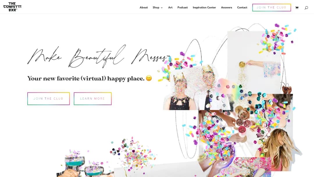 The Confetti Bar — before, on WordPress / WooCommerce