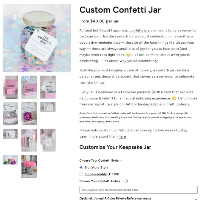 Custom product configurator